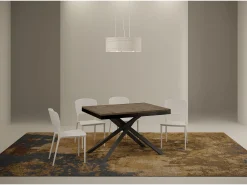 Mesa extensible 120/224x90 cm Karida Evolution nogal estructura et patas antracita