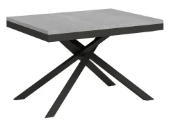 Mesa extensible 120/380x90 cm Karida Evolution cemento estructura et patas antracita