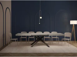 Mesa extensible 160/244x80 cm Karida cemento patas antracita