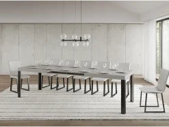 Mesa extensible 90x180/284 cm Linea Cachemira estructura Antracita