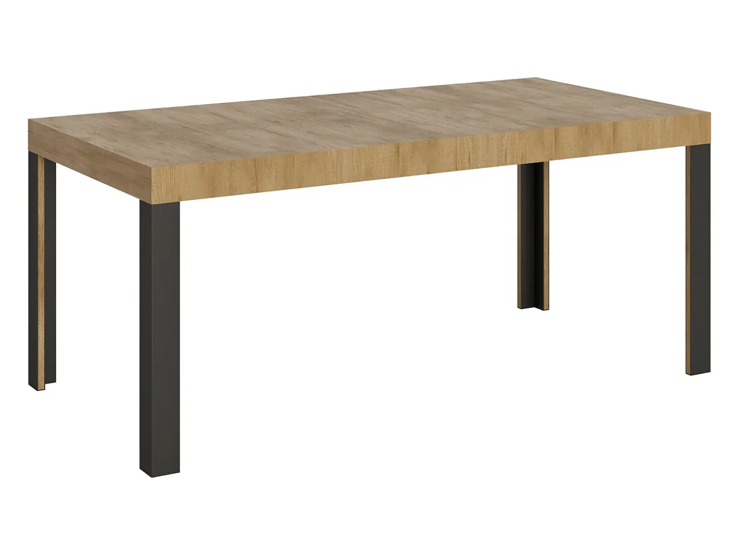 Mesa extensible 90x180/284 cm Linea Roble Natural estructura Antracita