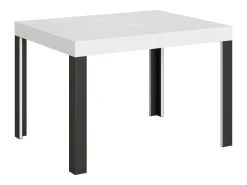 Mesa extensible 80x120/204 cm Linea Fresno Blanco estructura Antracita