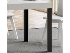 Mesa extensible 80x120/204 cm Linea Fresno Blanco estructura Antracita
