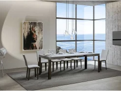 Mesa extensible 90x130/234 cm Linea Cemento estructura Antracita