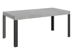 Mesa extensible 90x200/304 cm Linea Cemento estructura Antracita