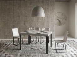 Mesa extensible 80x120/204 cm Linea Cachemira estructura Antracita