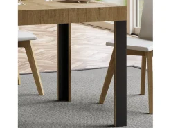 Mesa extensible 80x140/224 cm Linea Roble Natural estructura Antracita
