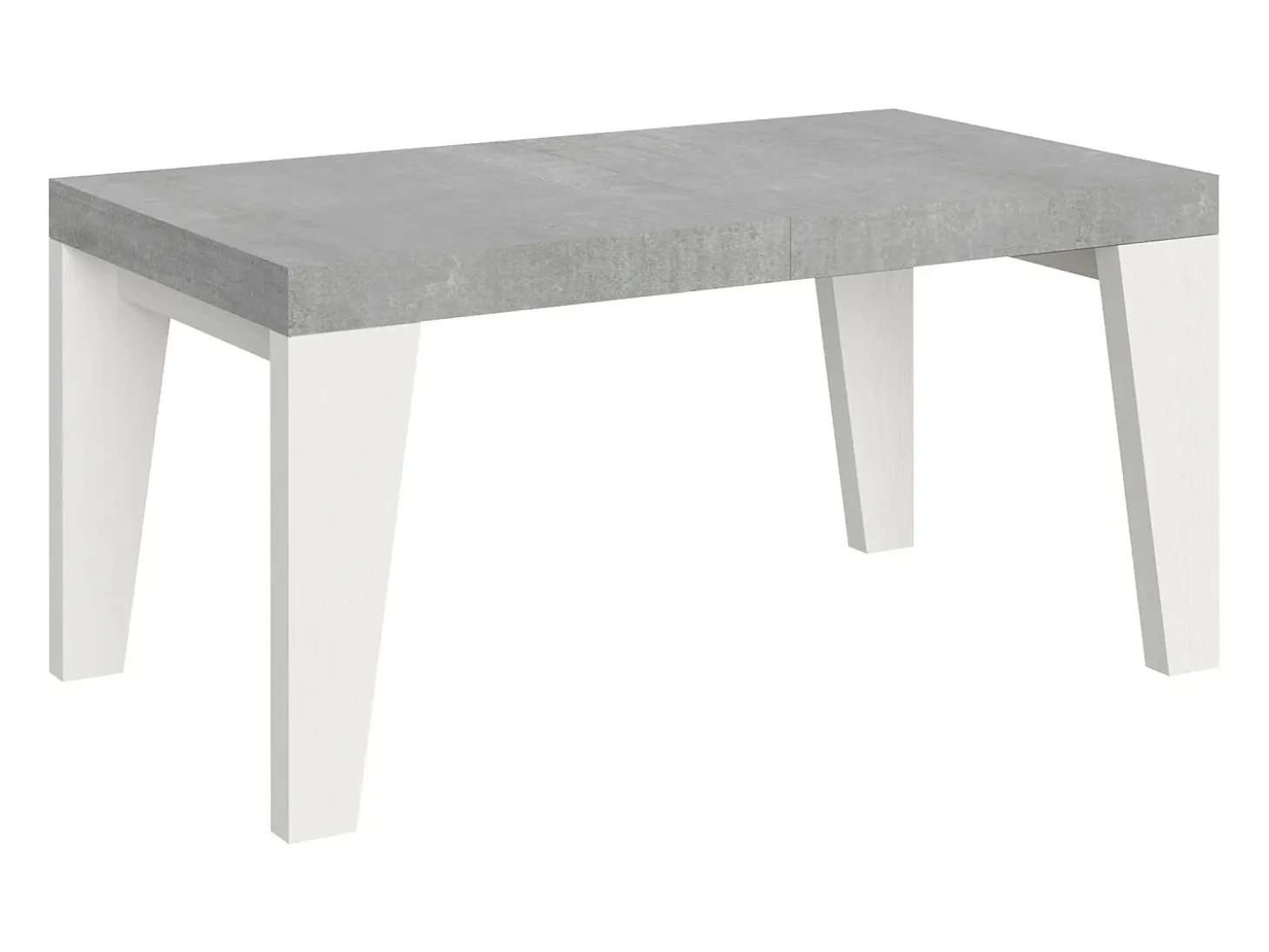 Mesa extensible 90x160/420 cm Naxy Mix Tapa Cemento - Patas Fresno Blanco
