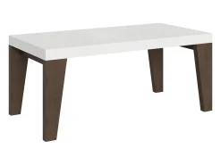 Mesa extensible 90x180/440 cm Naxy Mix Tapa fresno blanco - Patas nogal