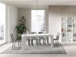 Mesa extensible 160/264x90 cm Naxy fresno blanco