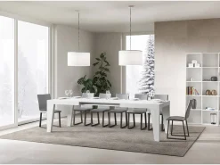 Mesa extensible 160/264x90 cm Naxy fresno blanco