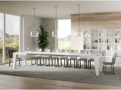 Mesa extensible 200/460x90 cm Naxy fresno blanco