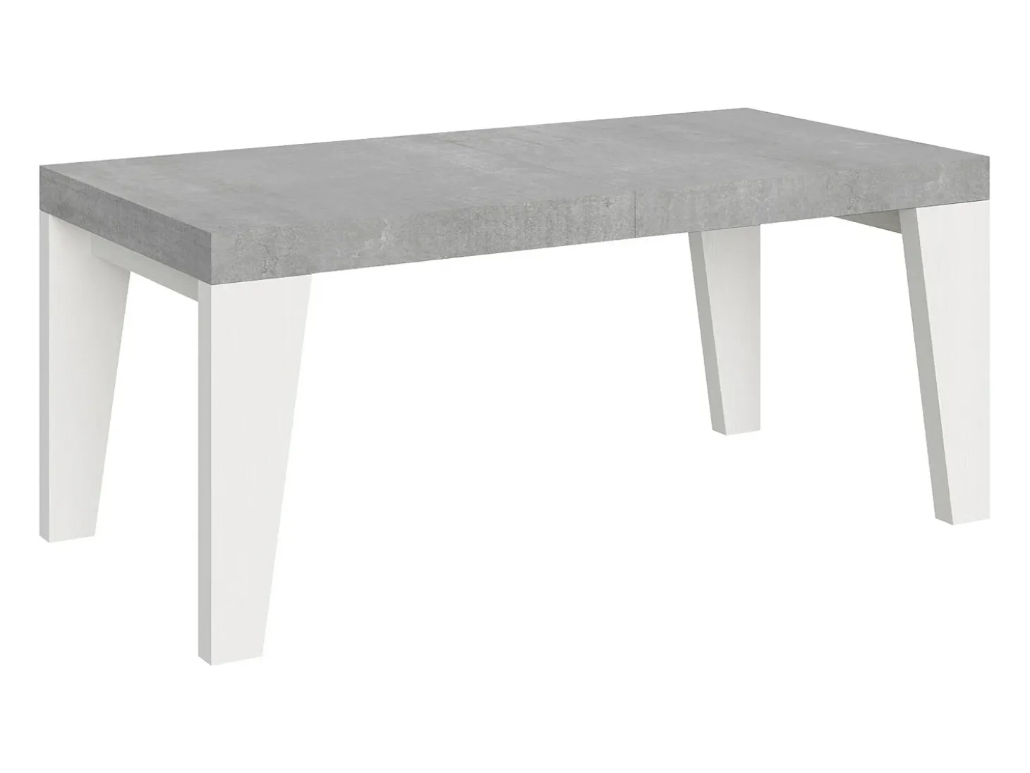 Mesa extensible 90x180/284 cm Naxy Mix Tapa Cemento - Patas Fresno Blanco