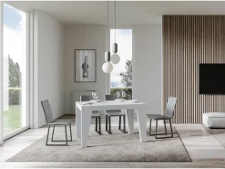 Mesa extensible 130/234x90 cm Naxy fresno blanco