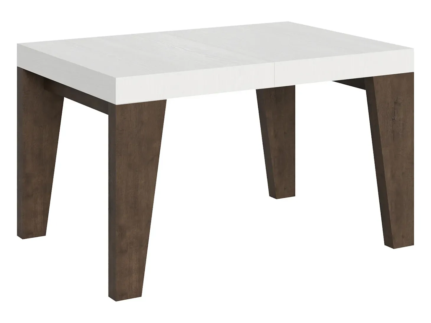 Mesa extensible 90x130/390 cm Naxy Mix Tapa fresno blanco - Patas nogal