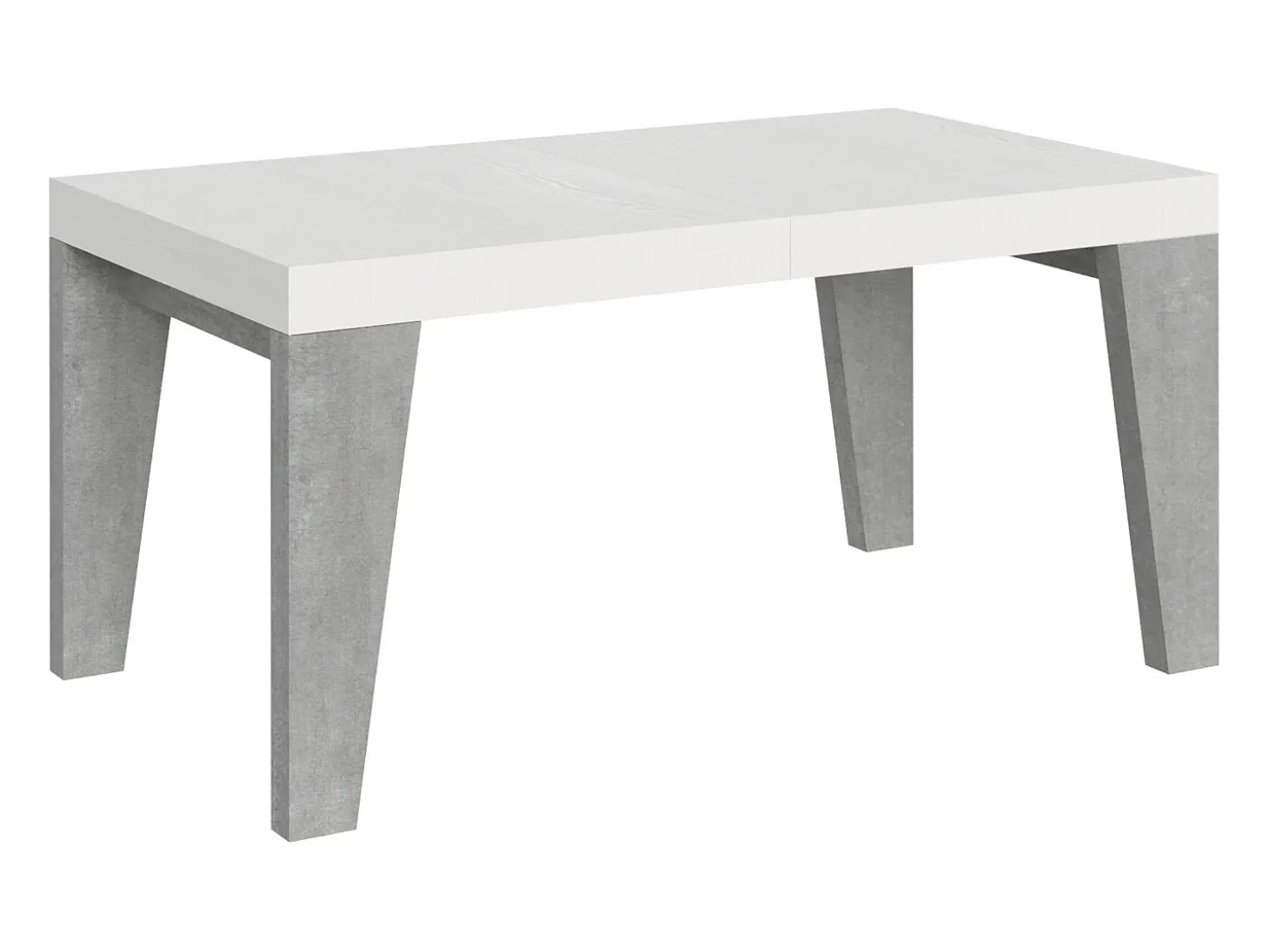 Mesa extensible 90x160/420 cm Naxy Mix Tapa fresno blanco - Patas cemento