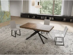 Mesa extensible 90x160/264 cm Niket nogal patas antracita