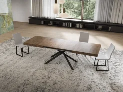 Mesa extensible 90x160/264 cm Niket nogal patas antracita