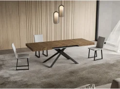 Mesa extensible 90x140/244 cm Niket nogal patas antracita