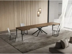 Mesa extensible 90x120/380 cm Niket Nogal patas Antracita