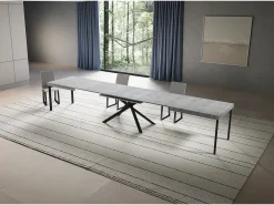 Mesa extensible 90x180/440 cm Niket Cemento patas Antracita