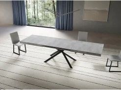 Mesa extensible 90x180/440 cm Niket Cemento patas Antracita