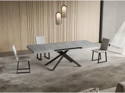 Mesa extensible 90x120/380 cm Niket Cemento patas Antracita