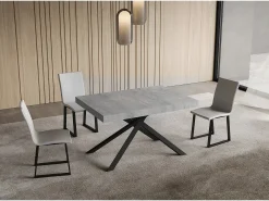 Mesa extensible 90x120/380 cm Niket Cemento patas Antracita