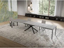 Mesa extensible 90x160/420 cm Niket Cemento patas Antracita