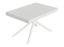 Mesa extensible 90x140/400 cm Niket Fresno Blanco patas blanco