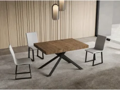 Mesa extensible 90x130/234 cm Niket nogal patas antracita