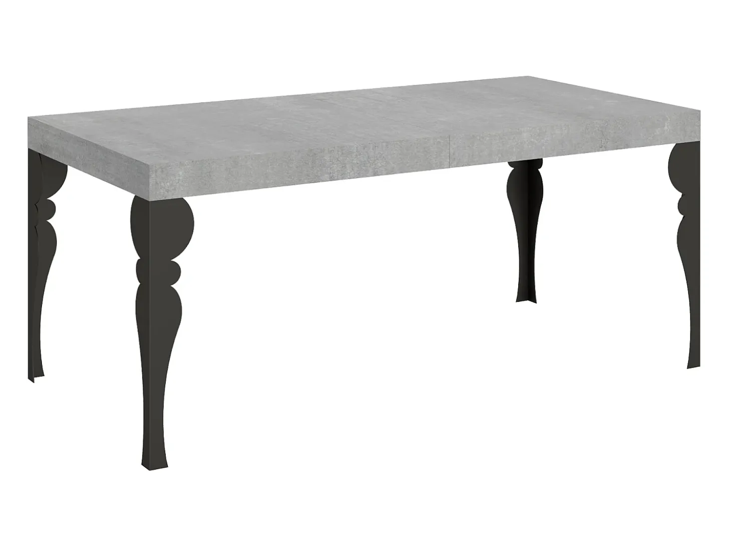 Mesa extensible 200/304x90 cm Paxon cemento patas antracita
