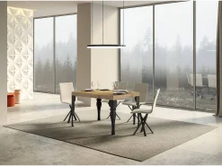 Mesa extensible 90x130/390 cm Paxon Premium Roble Natural estructura Antracita
