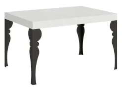 Mesa extensible 140/400x90 cm Paxon fresno blanco patas antracita