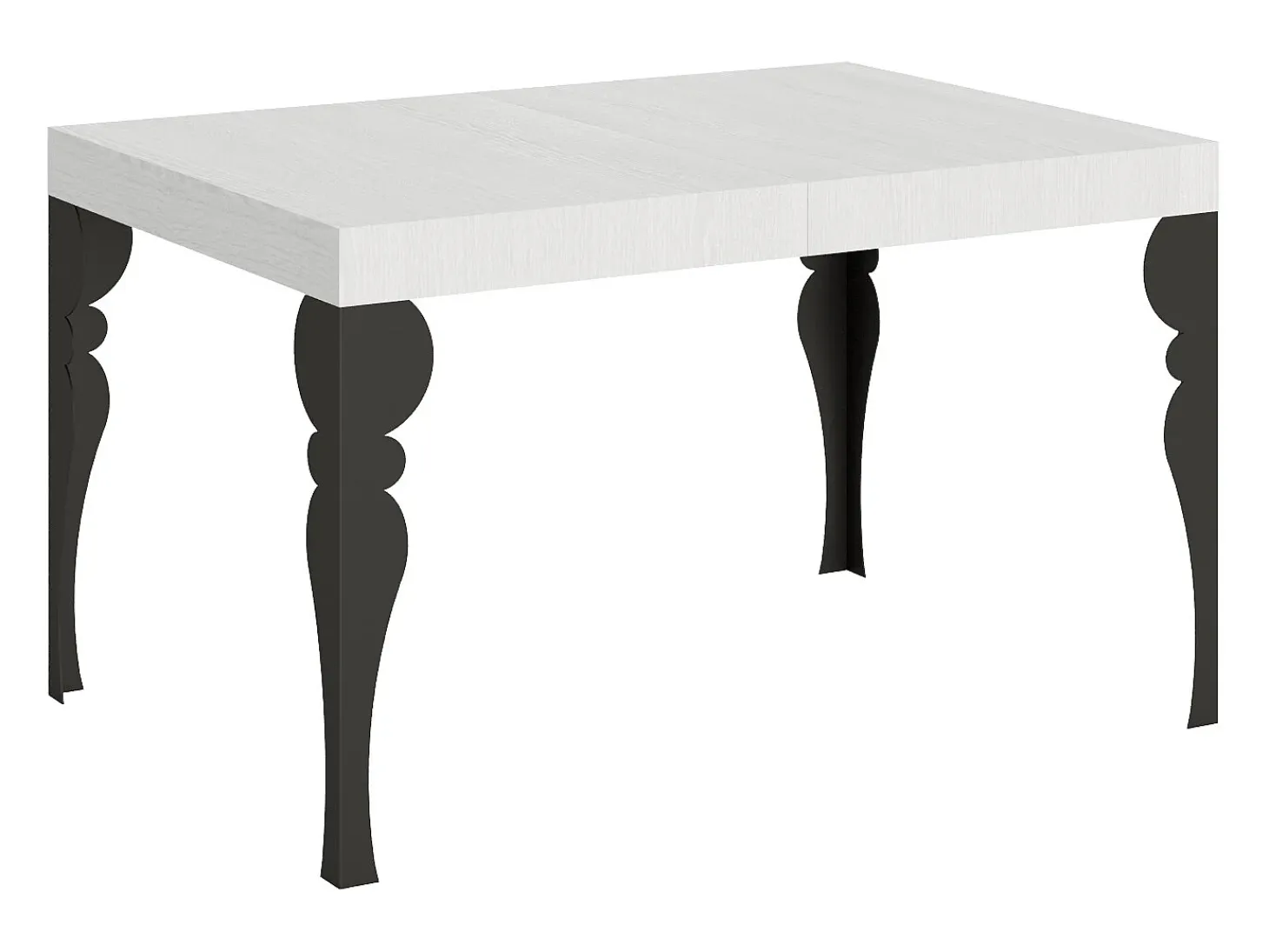Mesa extensible 140/400x90 cm Paxon fresno blanco patas antracita