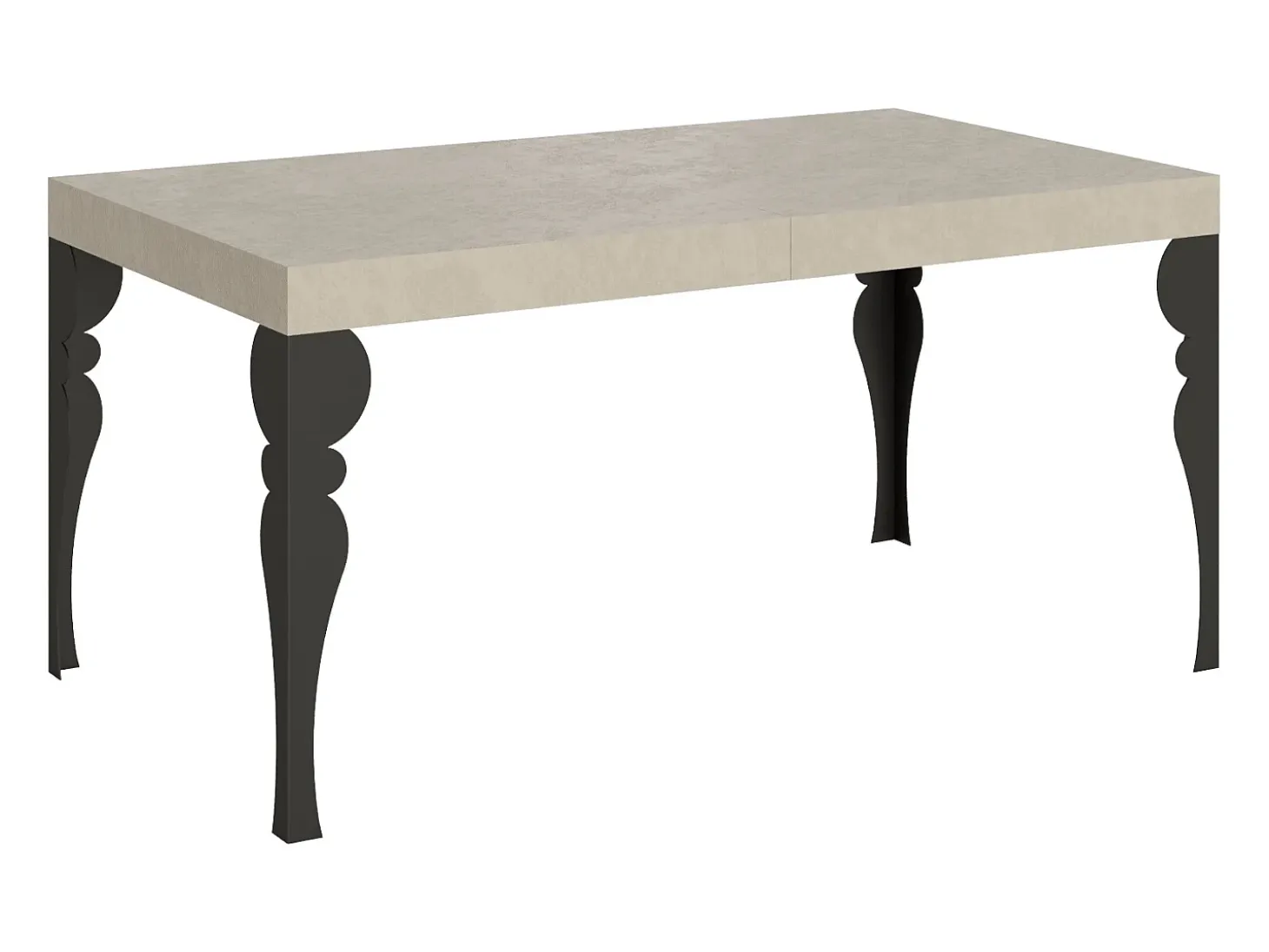 Mesa extensible 160/264x90 cm Paxon cachemira patas antracita