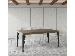 Mesa extensible 180/284x90 cm Paxon gris paloma patas antracita