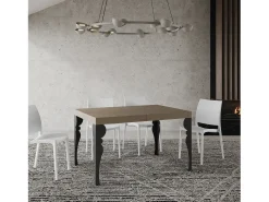 Mesa extensible 120/224x90 cm Paxon gris paloma patas antracita
