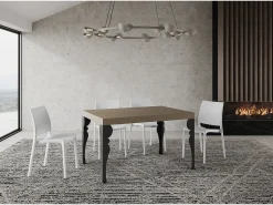 Mesa extensible 120/224x90 cm Paxon gris paloma patas antracita