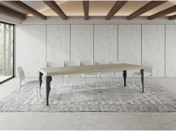 Mesa extensible 90x160/420 cm Paxon Premium cachemira patas antracita