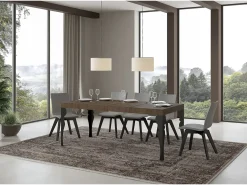 Mesa extensible 90x130/234 cm Paxon Premium estructura Nogal Antracita
