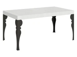 Mesa extensible 160/244x80 cm Paxon fresno blanco patas antracita