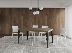 Mesa extensible 90x160/264 cm Paxon Premium gris paloma patas antracita