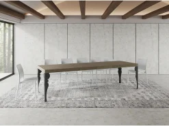 Mesa extensible 90x160/264 cm Paxon Premium gris paloma patas antracita