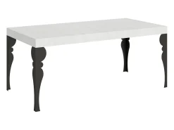 Mesa extensible 90x200/304 cm Paxon Fresno Blanco estructura Antracita