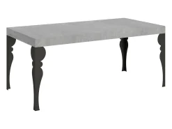 Mesa extensible 200/460x90 cm Paxon cemento patas antracita