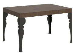 Mesa extensible 130/234x90 cm Paxon nogal patas antracita