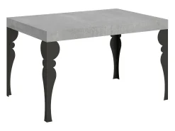 Mesa extensible 140/400x90 cm Paxon cemento patas antracita