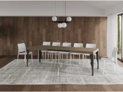 Mesa extensible 160/244x80 cm Paxon gris paloma patas antracita