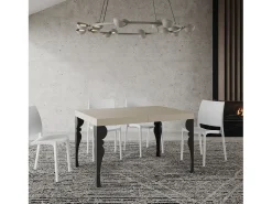 Mesa extensible 140/400x90 cm Paxon cachemira patas antracita